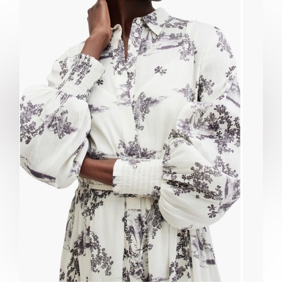 ✨NEW✨ All Saints Skye Floral Long Sleeve
Linen & Silk Midi Dress - Picture 3 of 10
